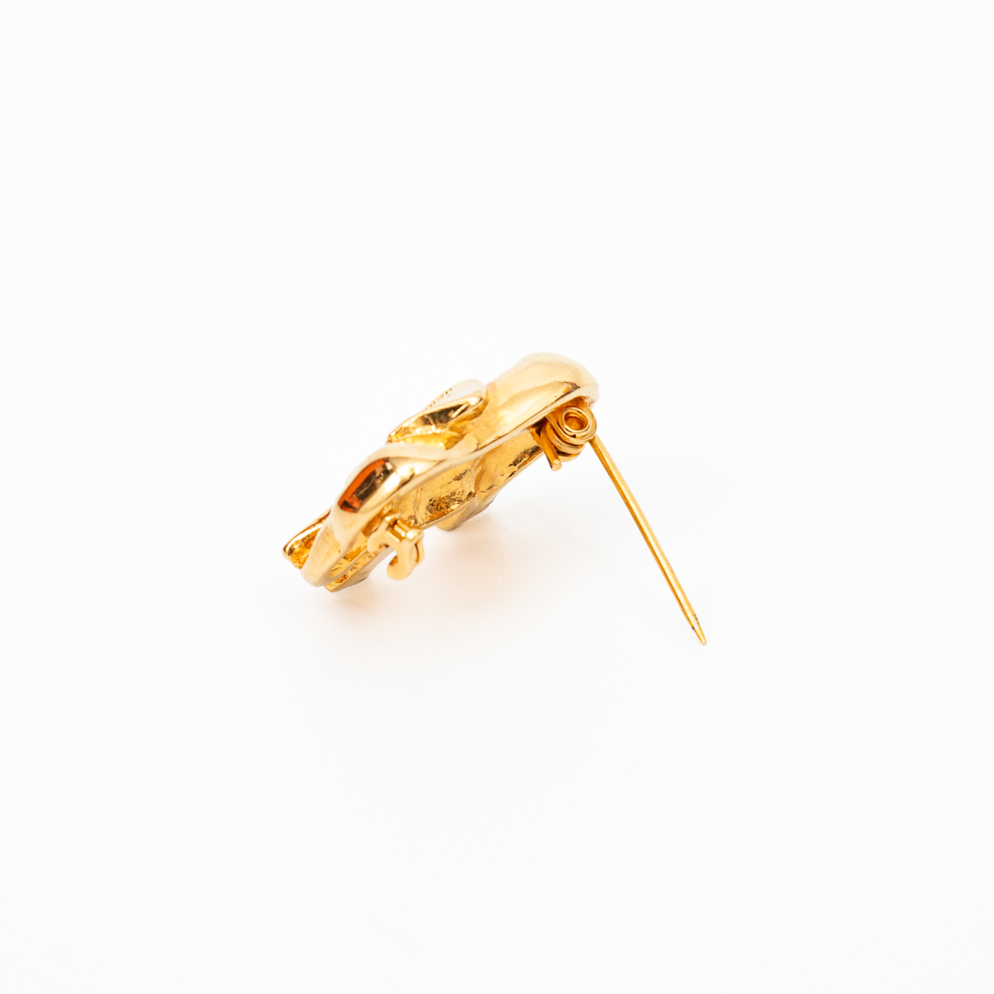 Broche éléphant Hermès, métal plaqué or – Image 4