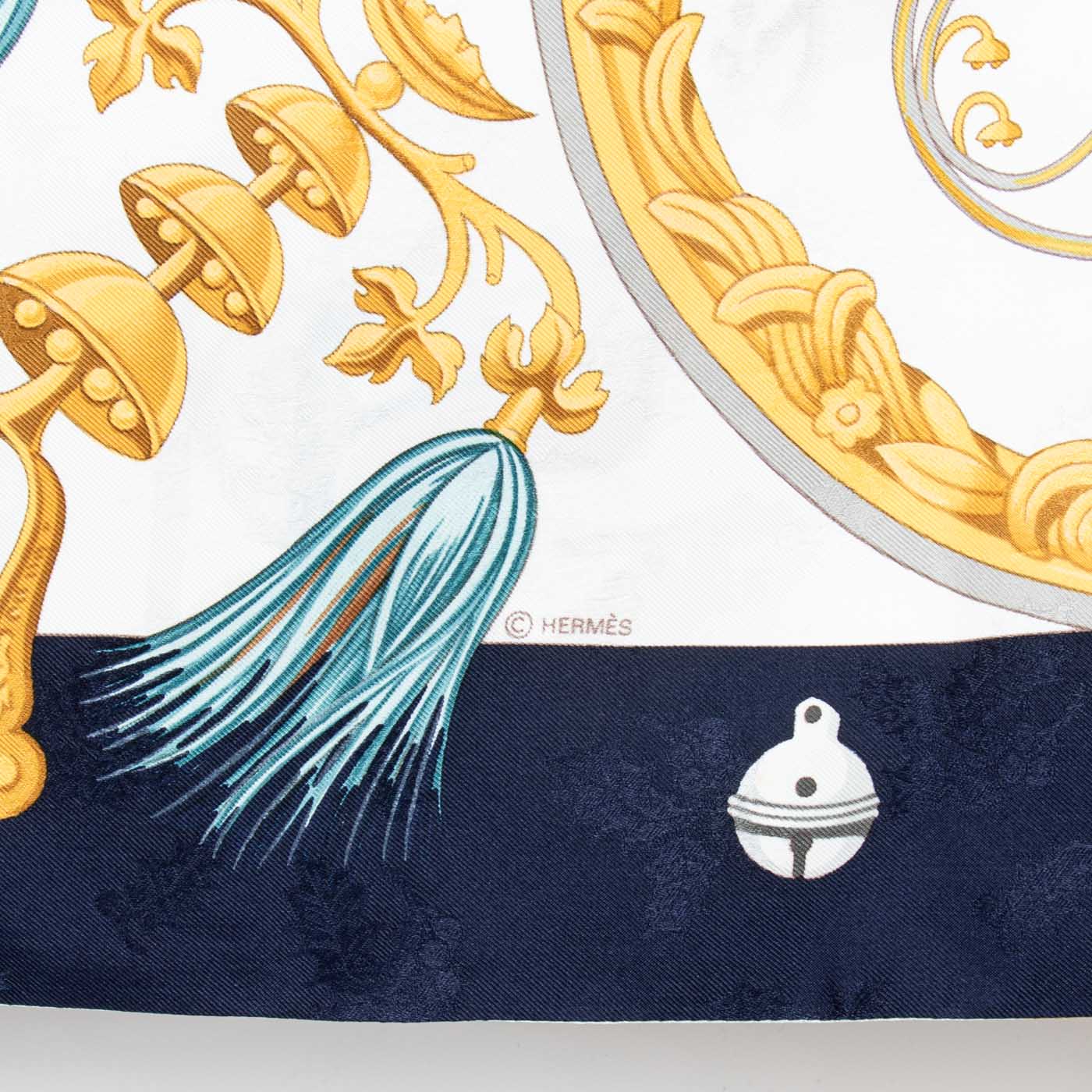 Hermès Écharpe Seidenschal Reitsport Marineblau Multicolor – Bild 3