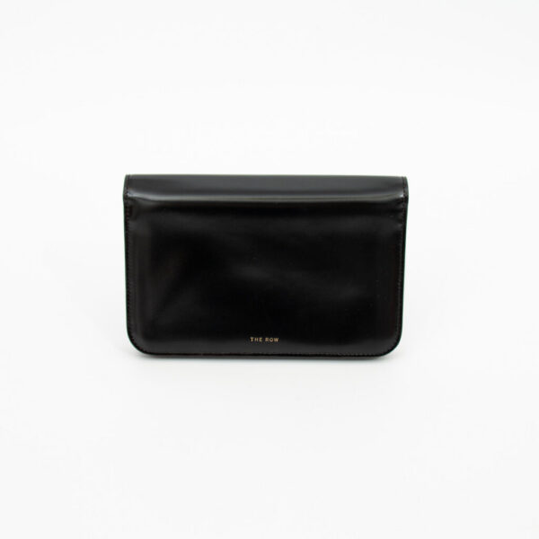 The Row Wallet Organizer Clutch in Boxcalf Leather Black