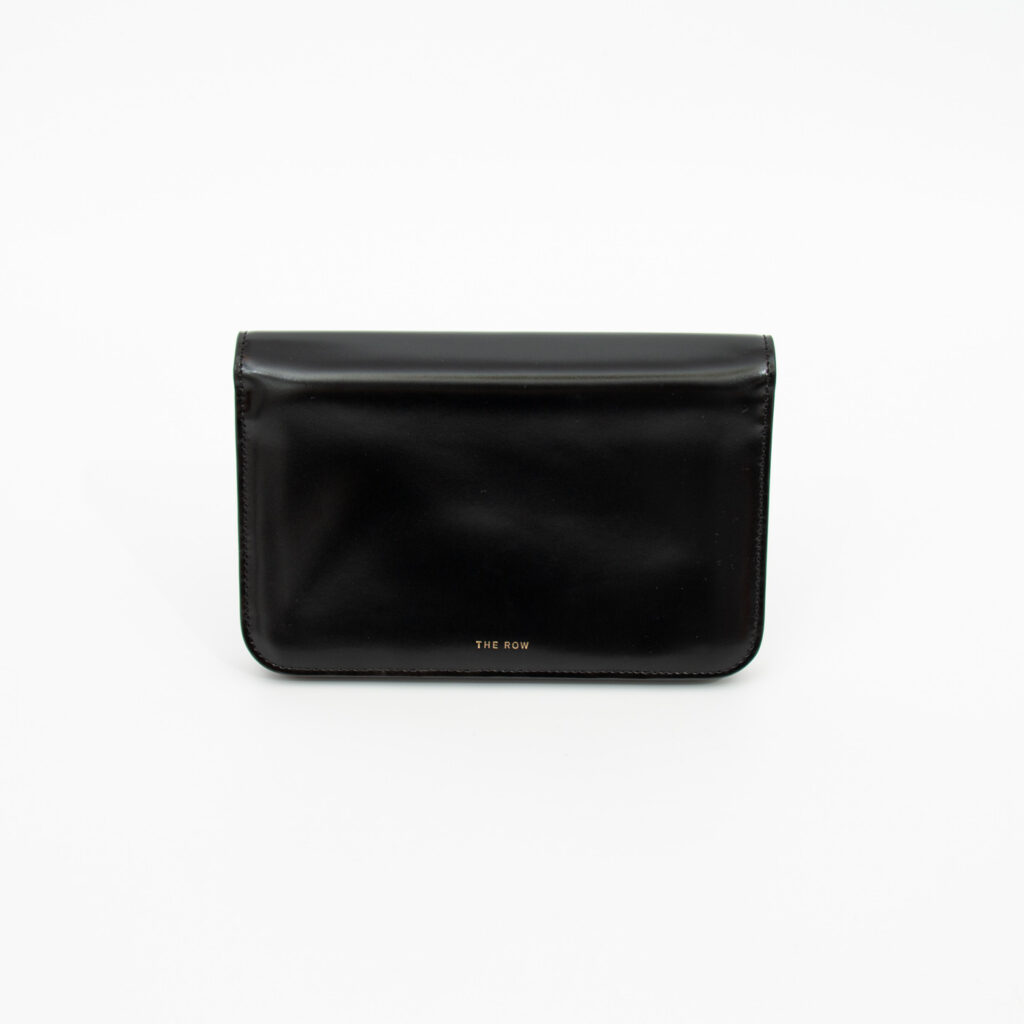 The Row Wallet Organizer Clutch in Boxcalf Leder Schwarz
