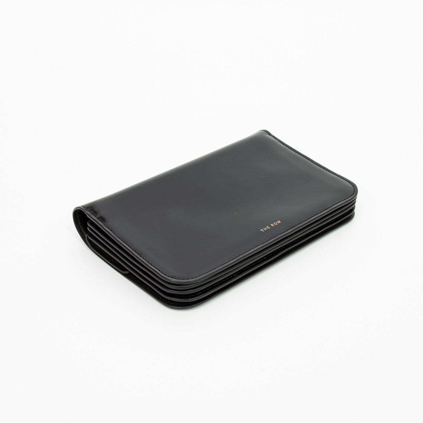 The Row Wallet Organizer Clutch in Boxcalf Leder Schwarz – Bild 3