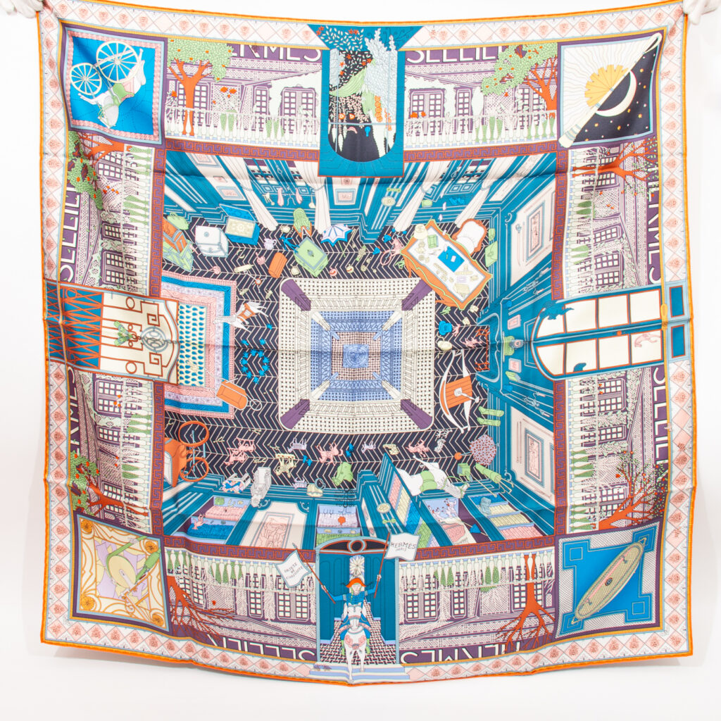 Hermès silk scarf Carré 90 Objets De Curiosité Multicolor
