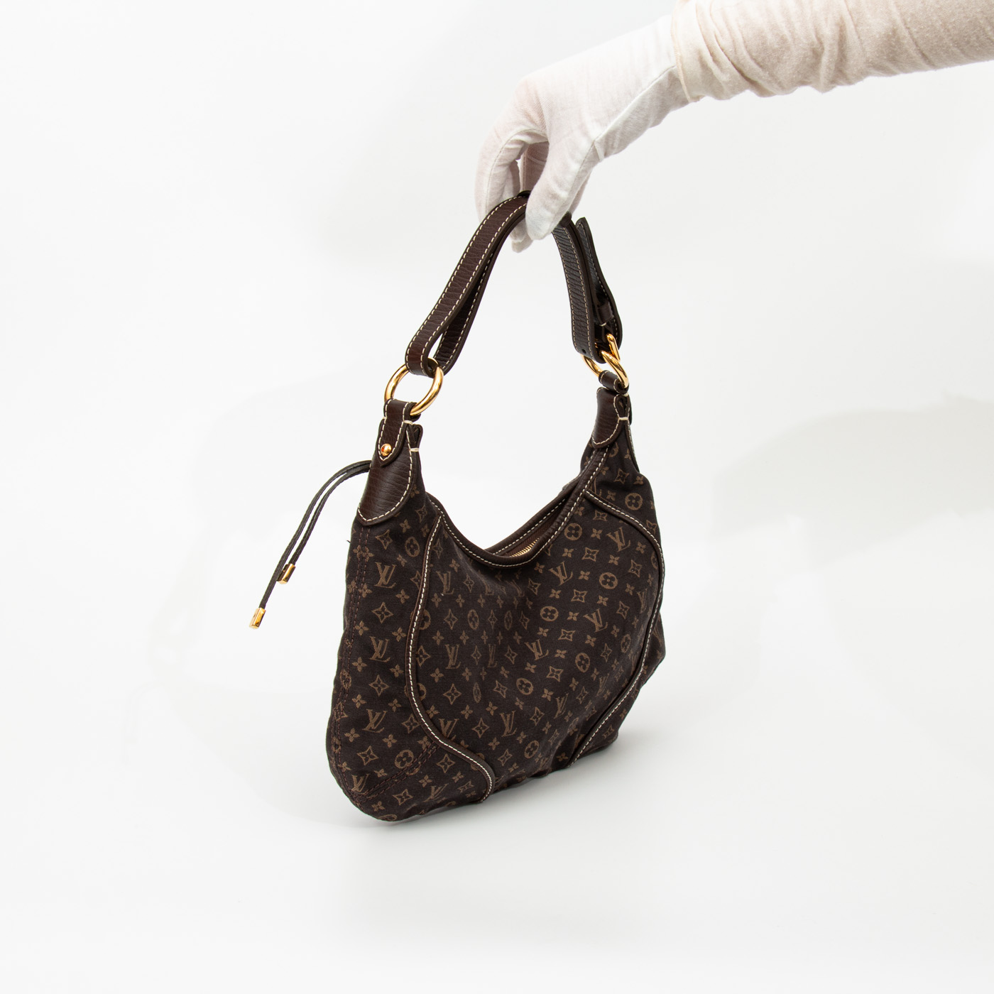 Bolso Louis Vuitton Mini Lin Pochtte mediano en color marrón – Imagen 4