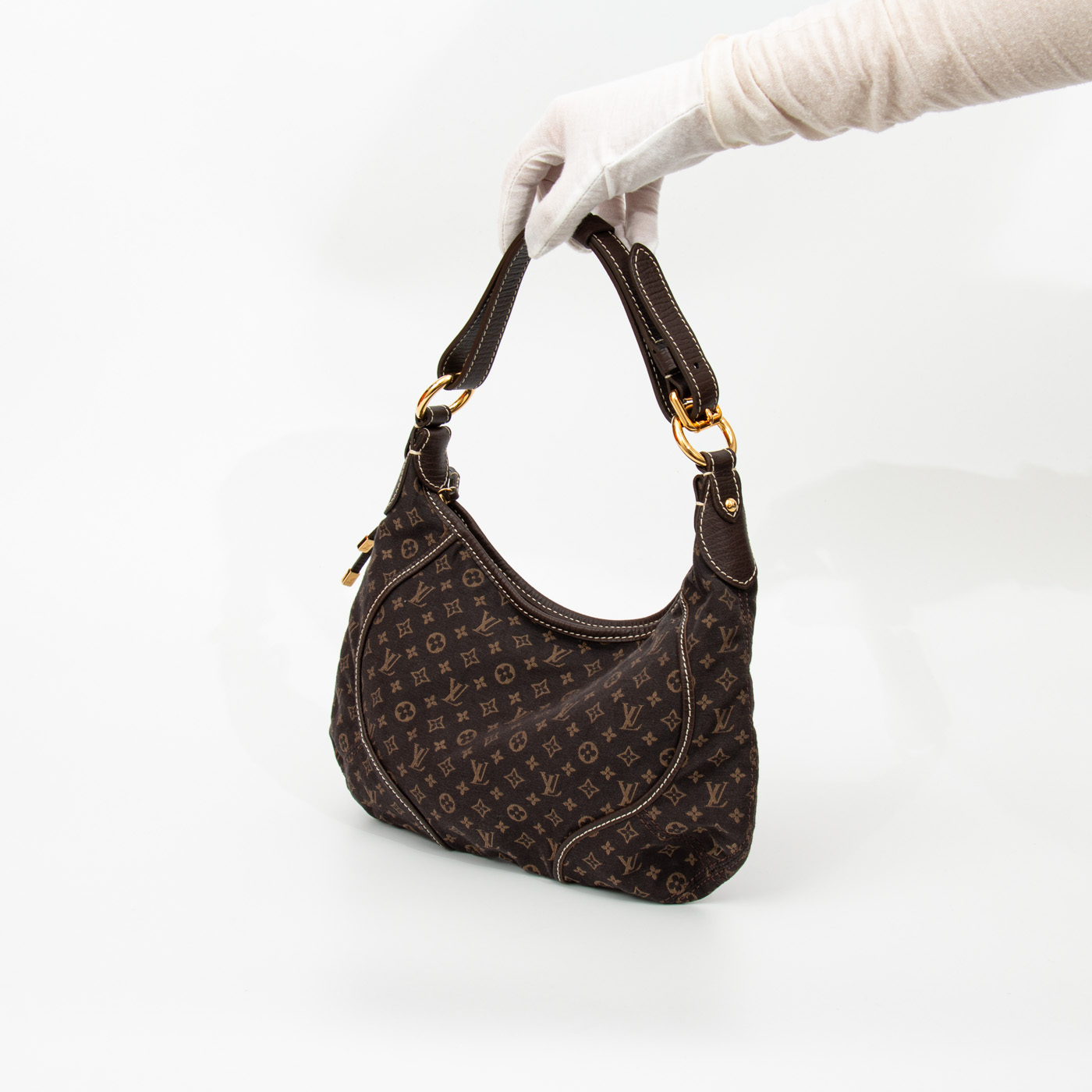 Bolso Louis Vuitton Mini Lin Pochtte mediano en color marrón – Imagen 5