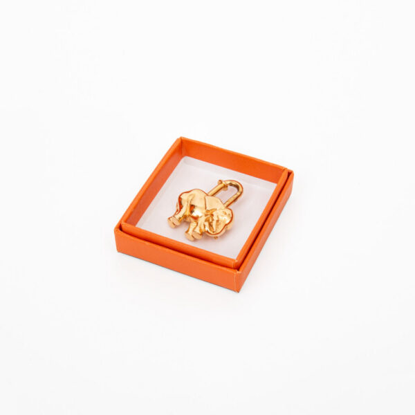 Fermoir Hermès Charm Cadena Éléphant en métal plaqué or