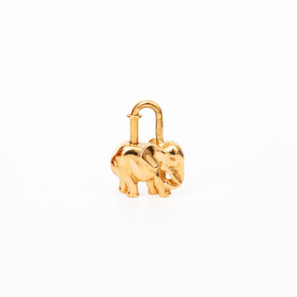 Fermoir Hermès Charm Cadena Éléphant en métal plaqué or