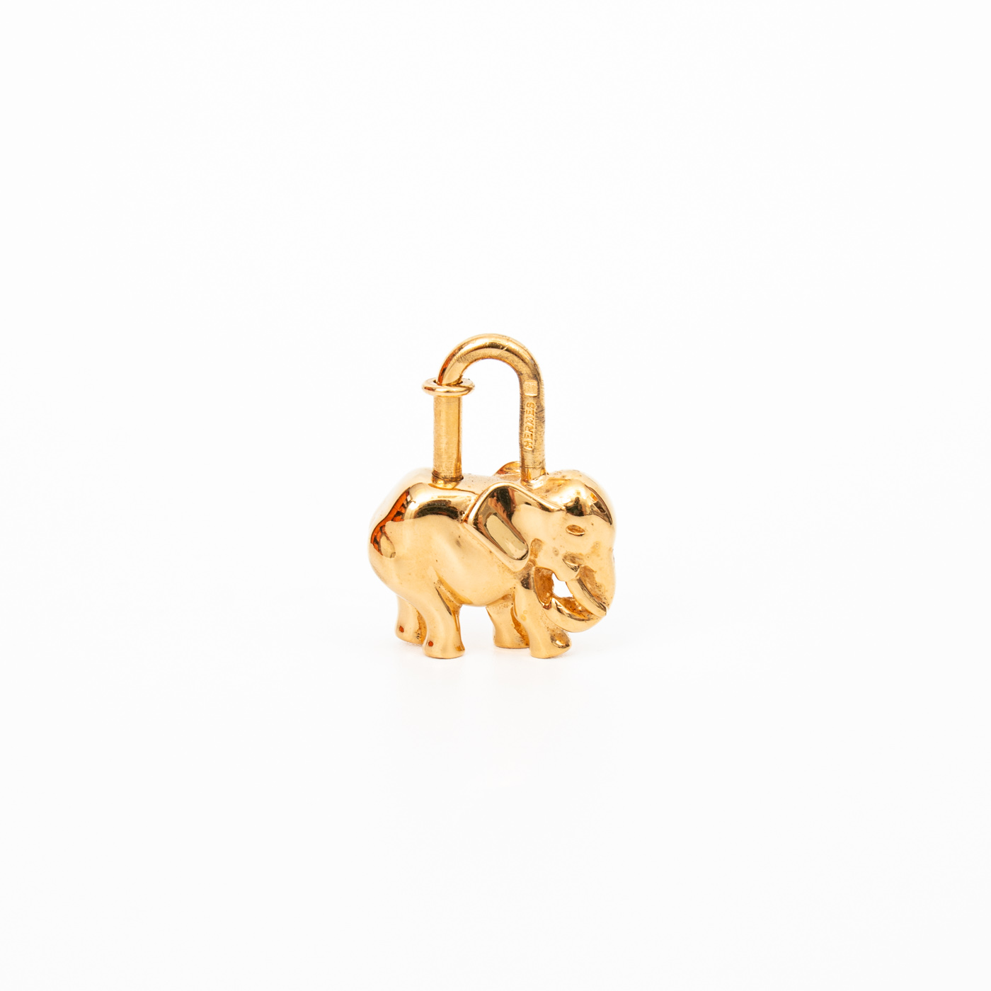 Fermoir Hermès Charm Cadena Éléphant en plaqué or – Image 2
