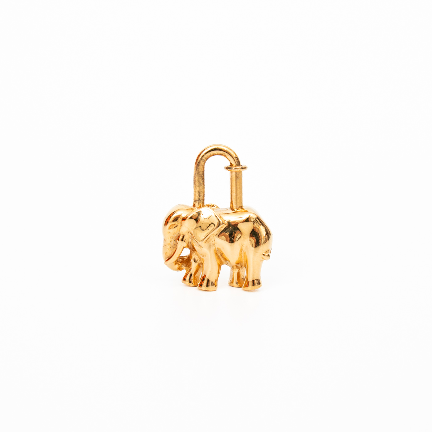 Fermoir Hermès Charm Cadena Éléphant en plaqué or – Image 3