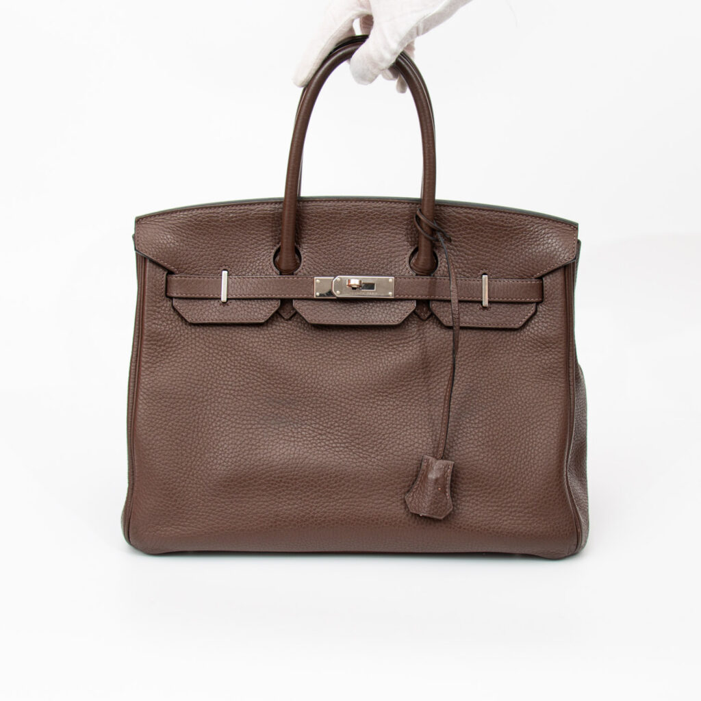Hermès Birkin 35 Togo Leder Braun mit Palladium Hardware