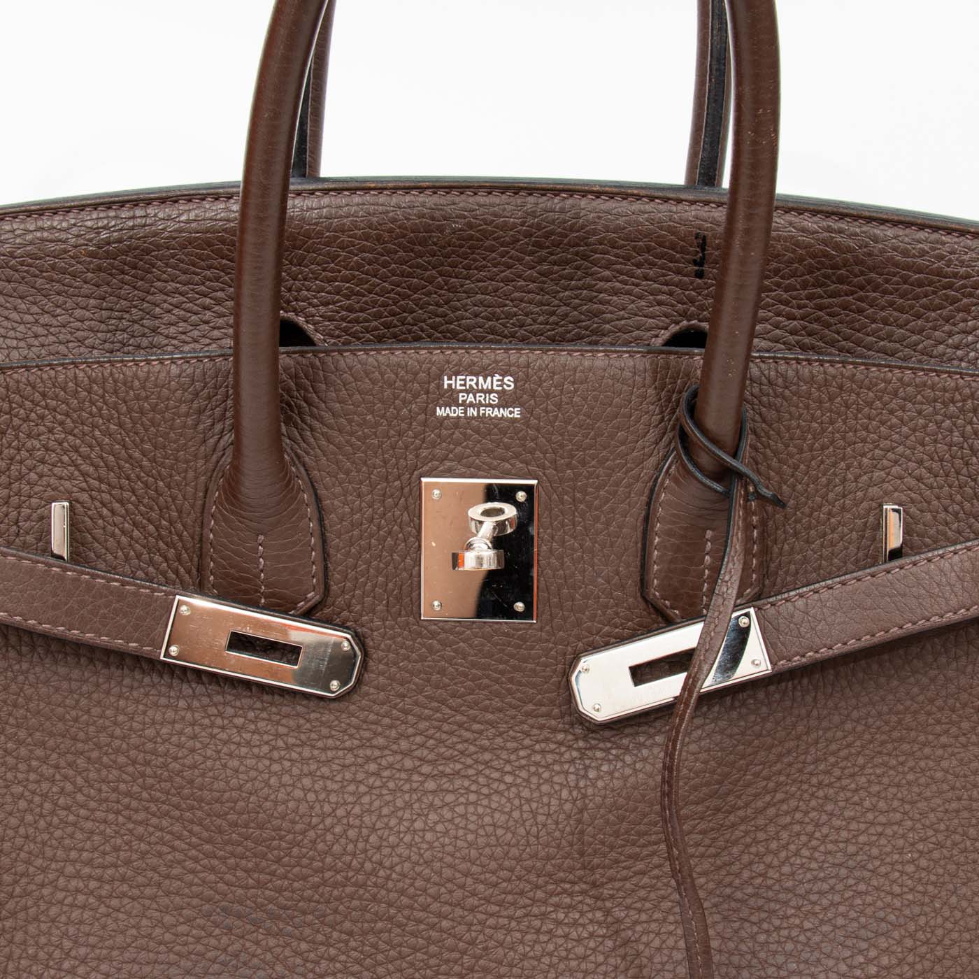 Hermès Birkin 35 Togo Leder Braun mit Palladium Hardware – Bild 10