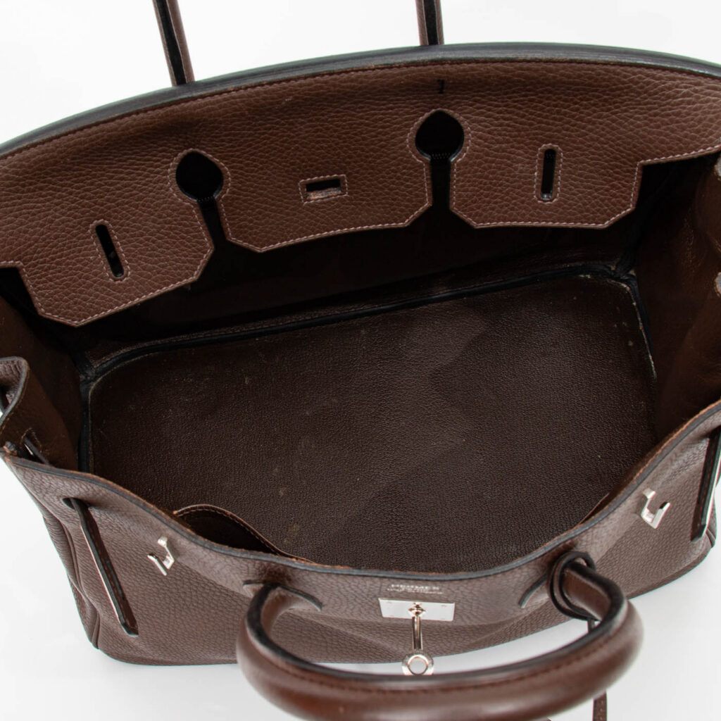Hermès Birkin 35 Togo Leder Braun mit Palladium Hardware