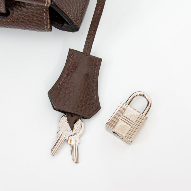Hermès Birkin 35 Togo Leder Braun mit Palladium Hardware – Bild 13