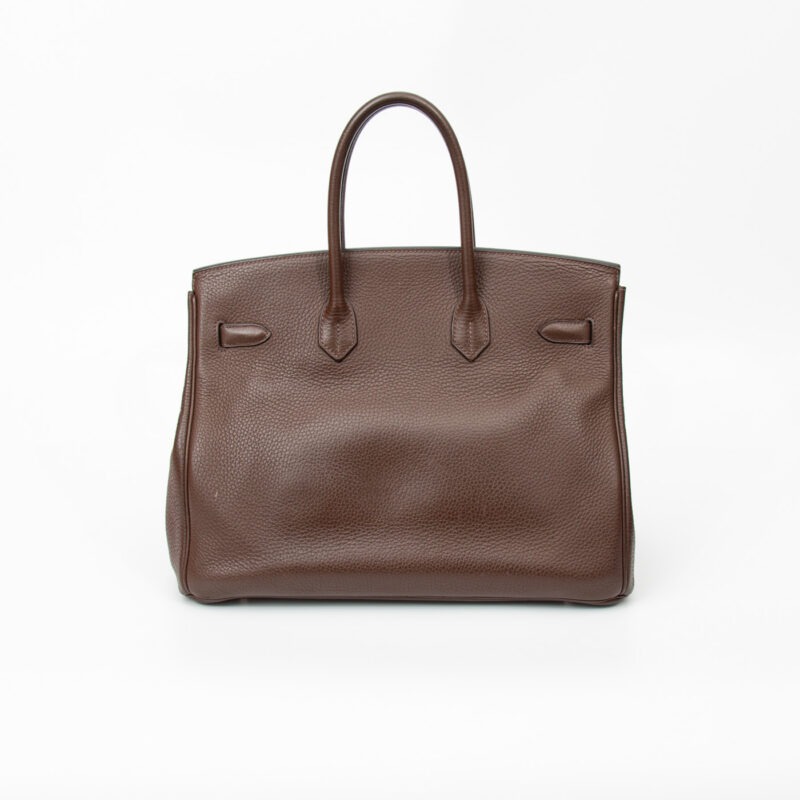 Hermès Birkin 35 Togo Leder Braun mit Palladium Hardware – Bild 4