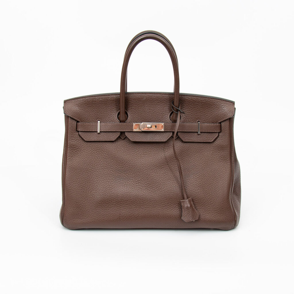 Hermès Birkin 35 Togo Leder Braun mit Palladium Hardware