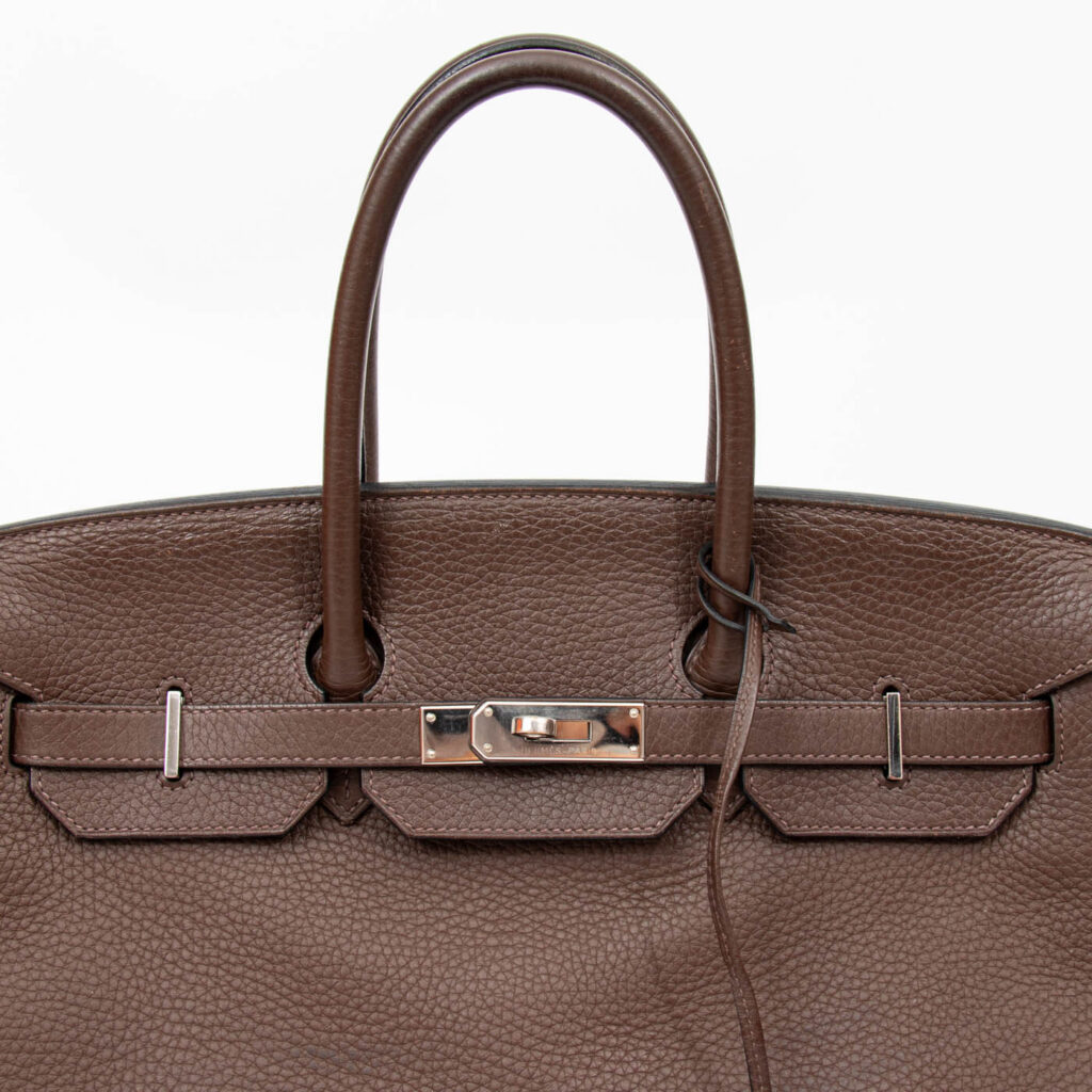 Hermès Birkin 35 Togo Leder Braun mit Palladium Hardware