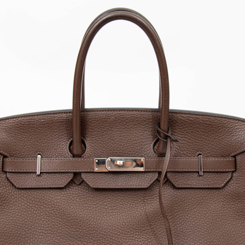 Hermès Birkin 35 Togo Leder Braun mit Palladium Hardware – Bild 7