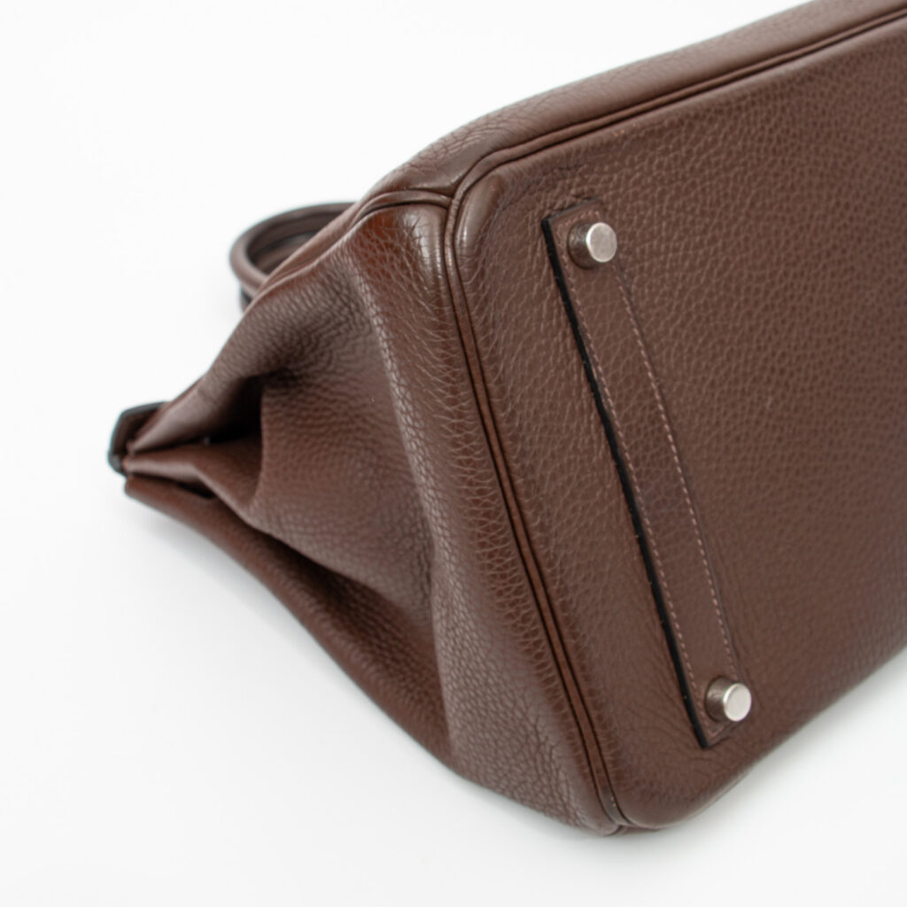 Hermès Birkin 35 Togo Leder Braun mit Palladium Hardware