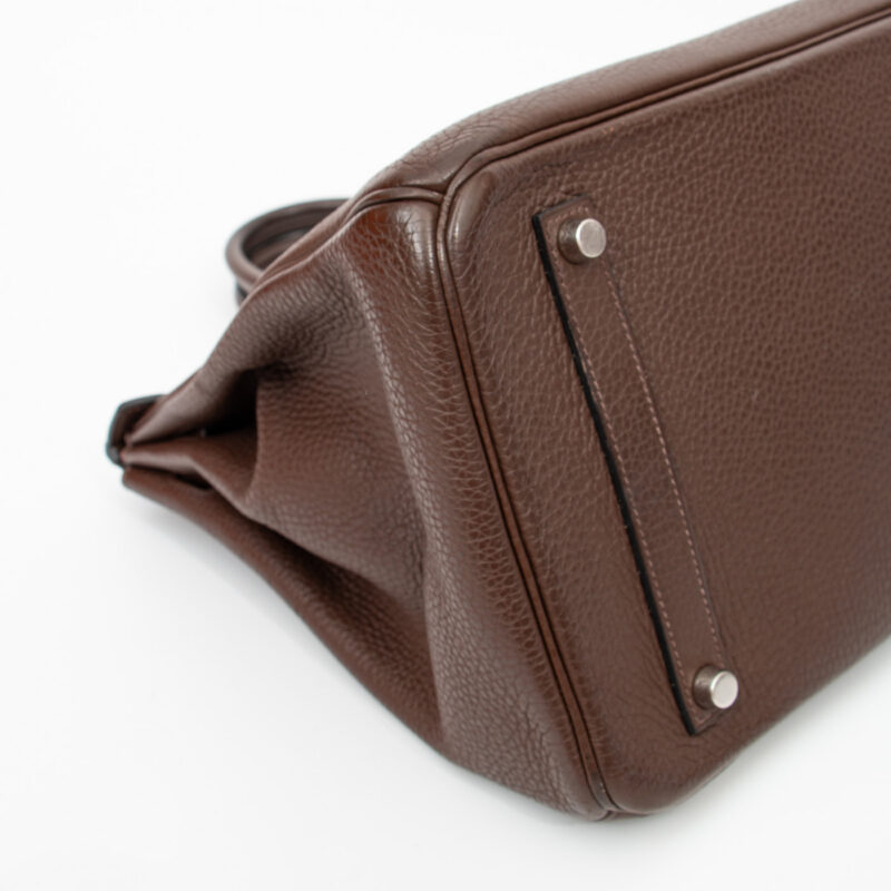 Hermès Birkin 35 Togo Leder Braun mit Palladium Hardware – Bild 8