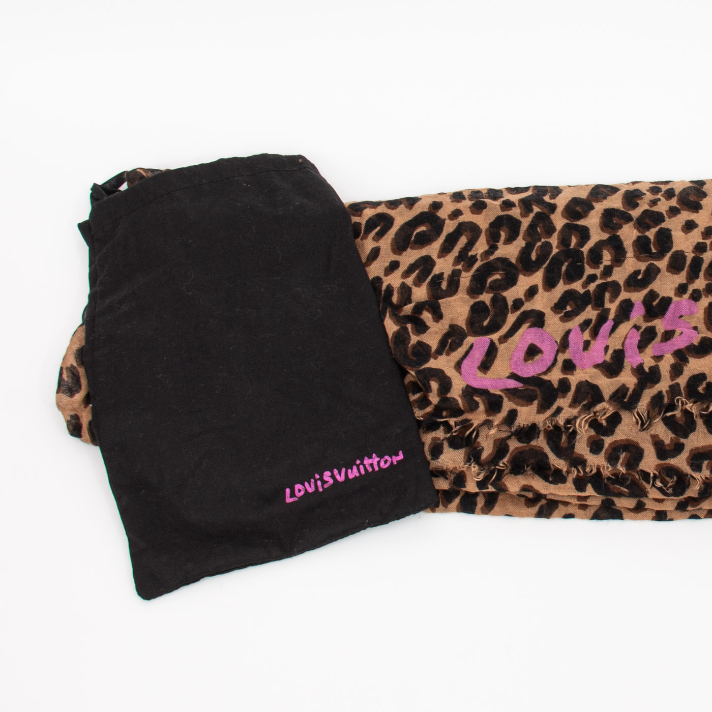 Écharpe Louis Vuitton x Stephen Sprouse en soie imprimée léopard – Image 4