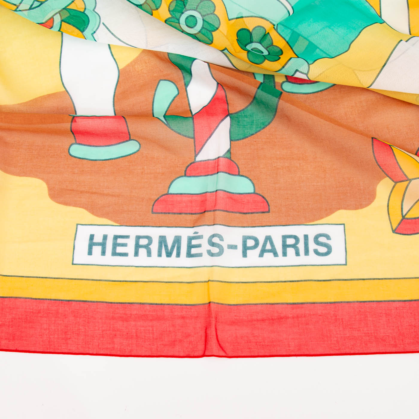 Pañuelo Hermès Pareo de algodón rojo – imagen 2