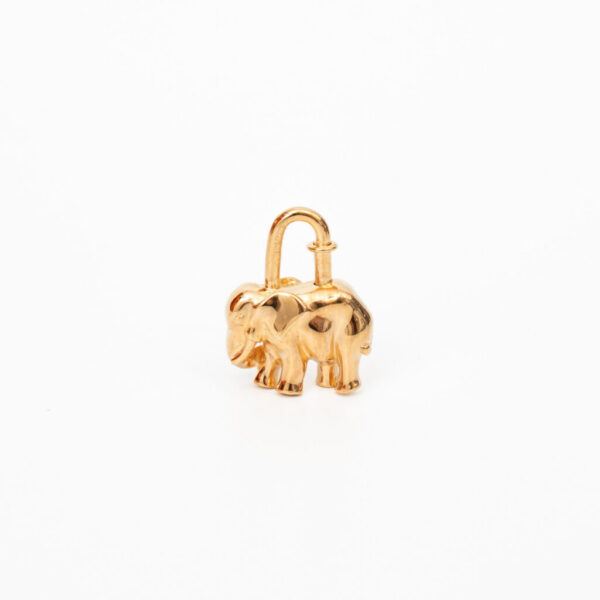 Bracelet Hermès Charm Cadena Éléphant en métal plaqué or