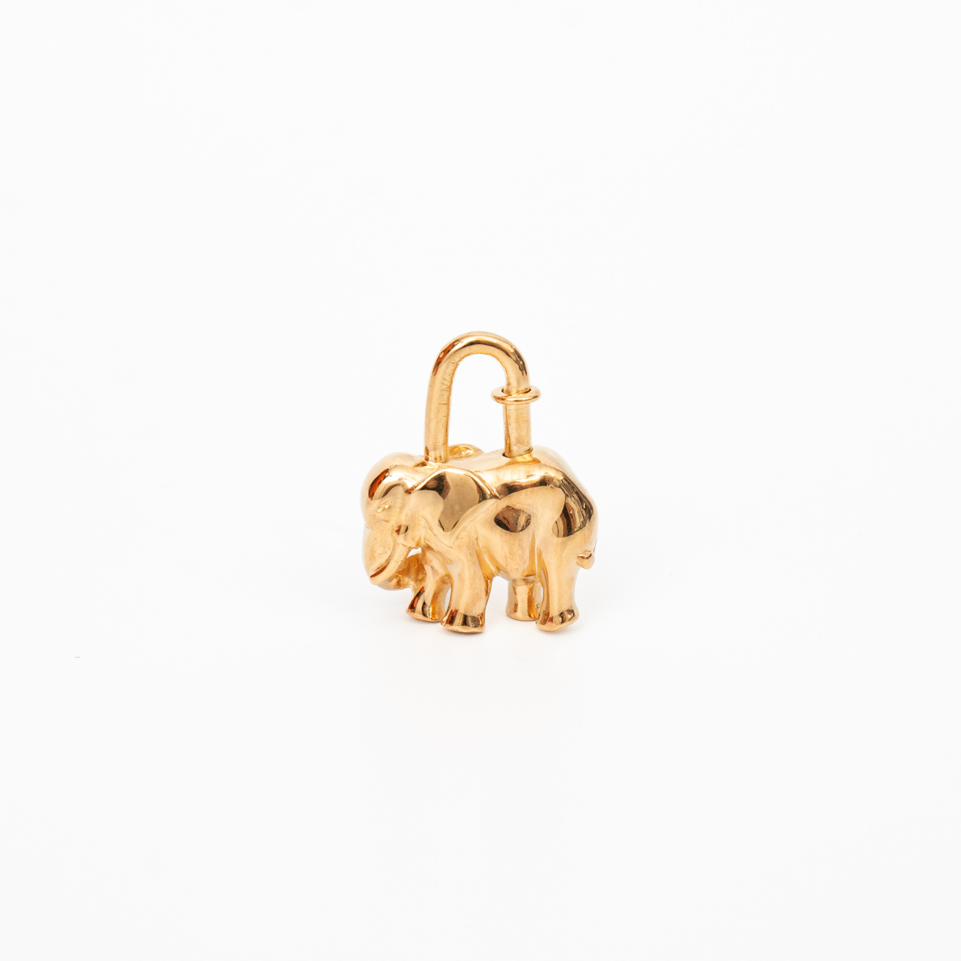 Bracelet Hermès Charm Cadena Éléphant en métal plaqué or