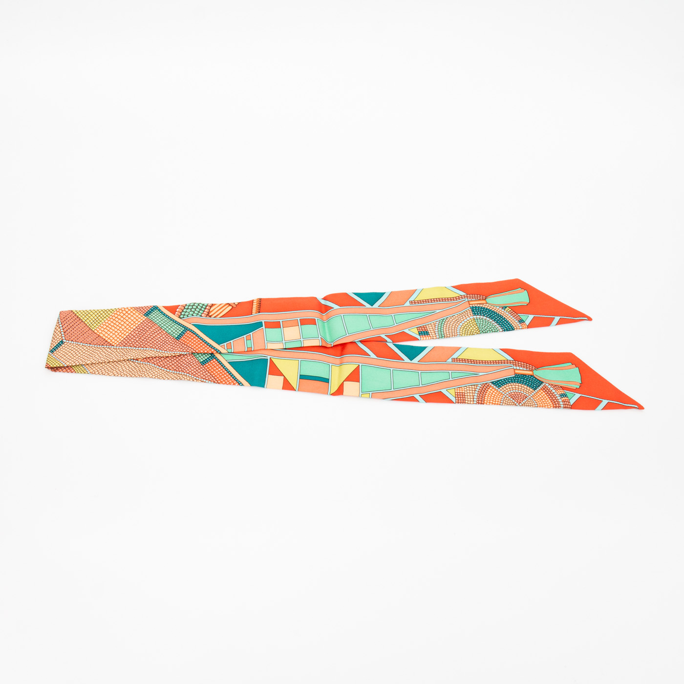 Hermès foulard Twilly L'Art Indien Des Plaines soie multicolore – Image 3