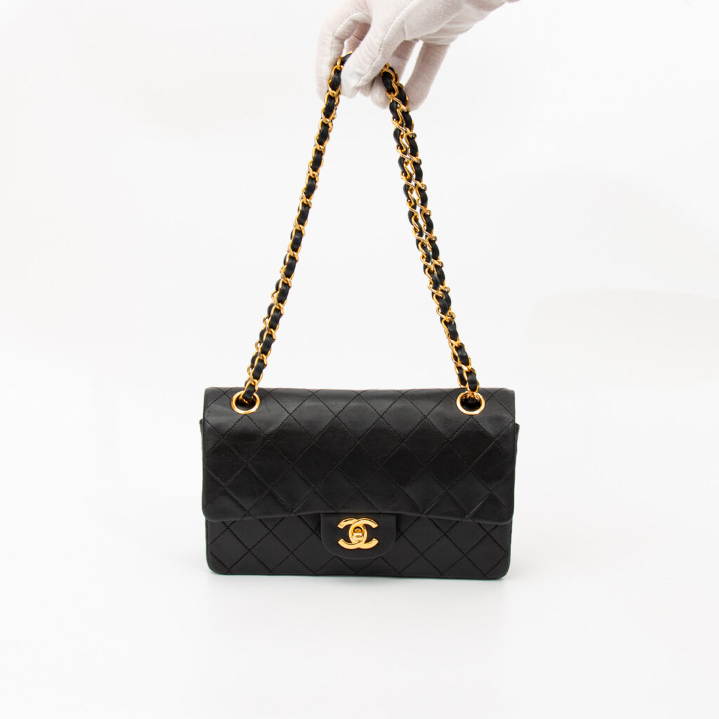 Chanel Tasche Timeless Small Double Flap Schwarz 1986–1988 0680837