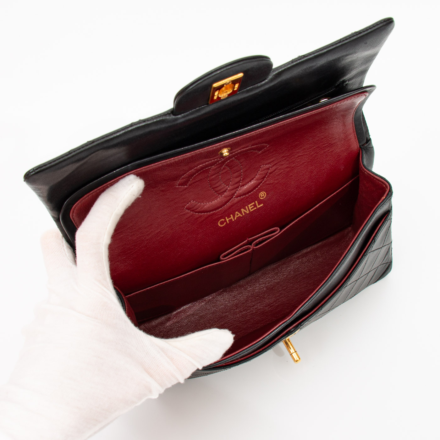 Chanel Tasche Timeless Small Double Flap Schwarz 1986–1988 0680837 – Bild 11
