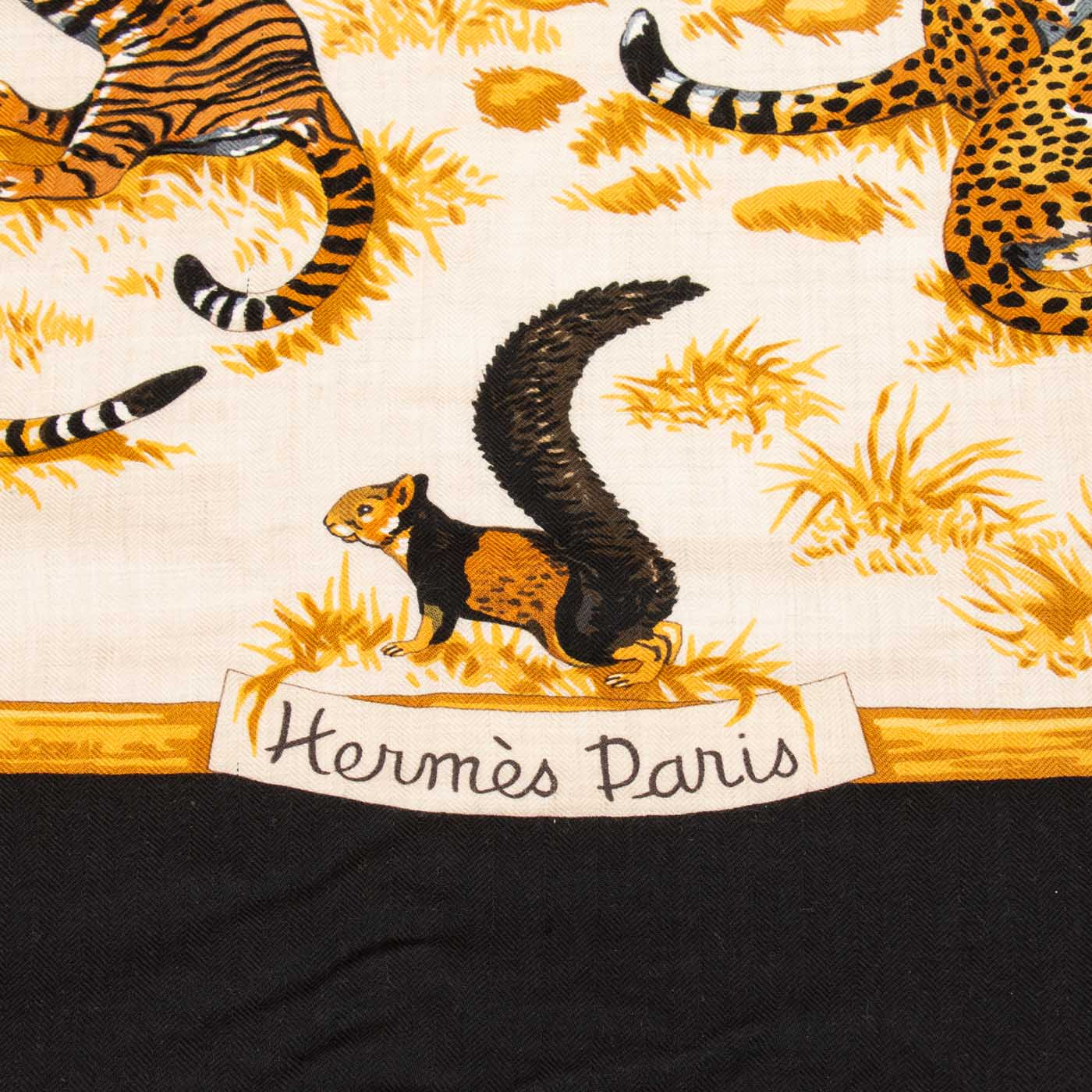 Hermès Scarf Carré Géant Tendresse Feline Cashmere and Silk Multicolor – Image 3