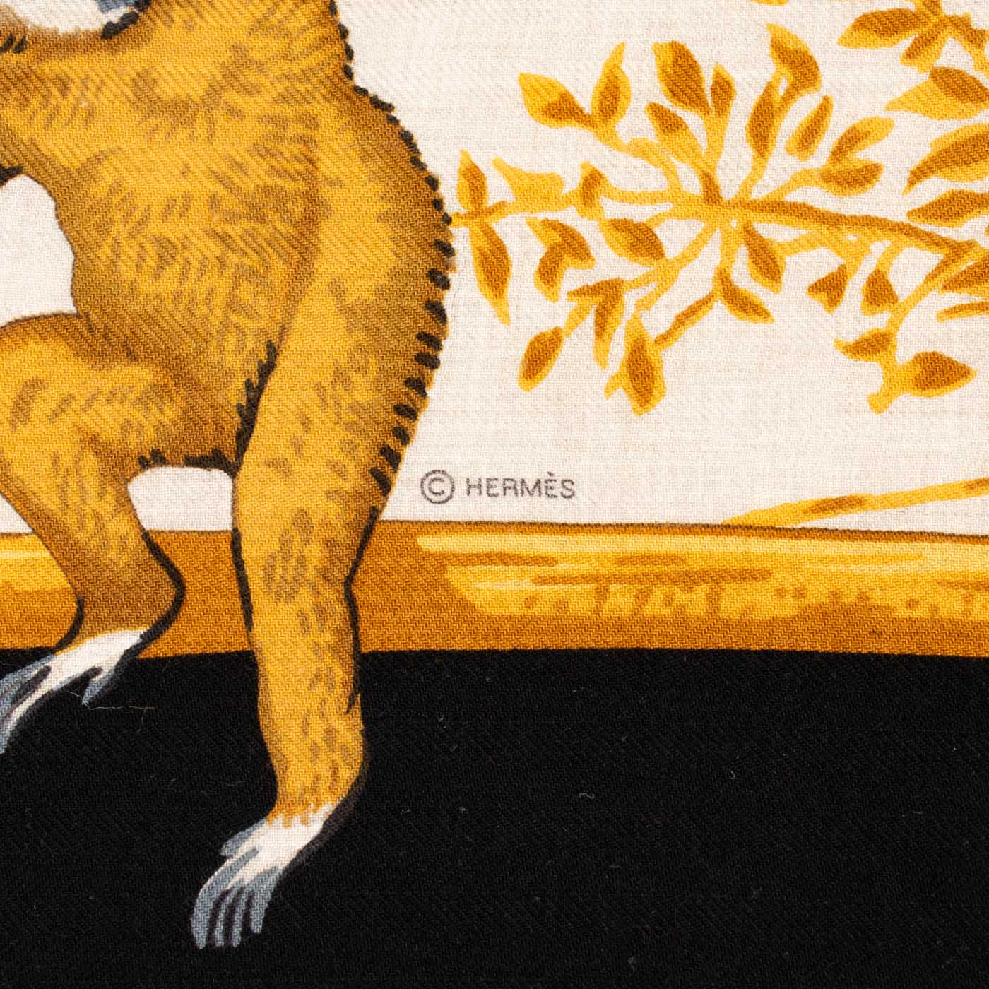 Hermès Scarf Carré Géant Tendresse Feline Cashmere and Silk Multicolor – Image 4