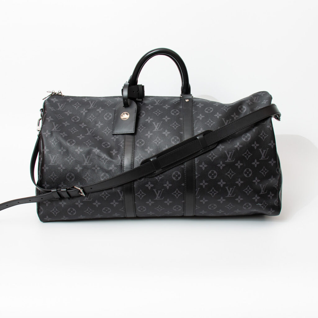 Louis Vuitton Keepall 55 Bandoulière Monogram Eclipse Canvas Grau