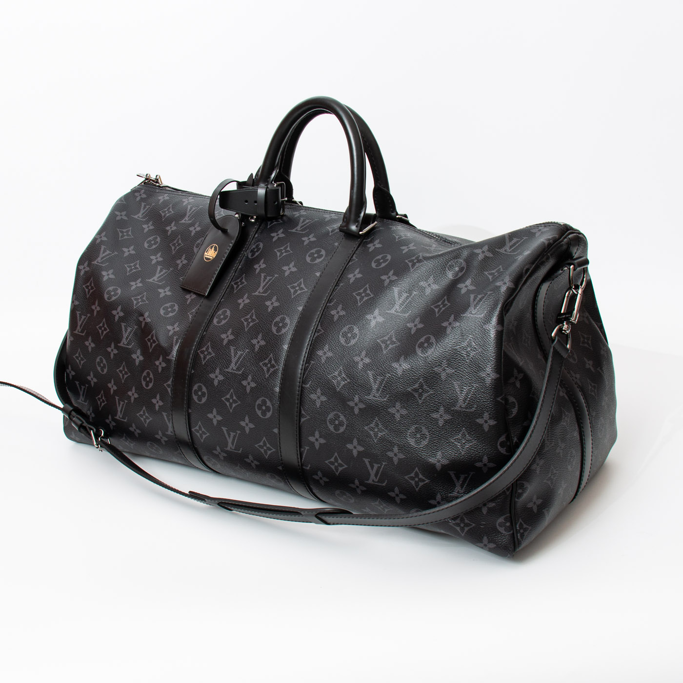 Louis Vuitton Keepall 55 Bandoulière Monogram Eclipse Canvas Grau – Bild 2