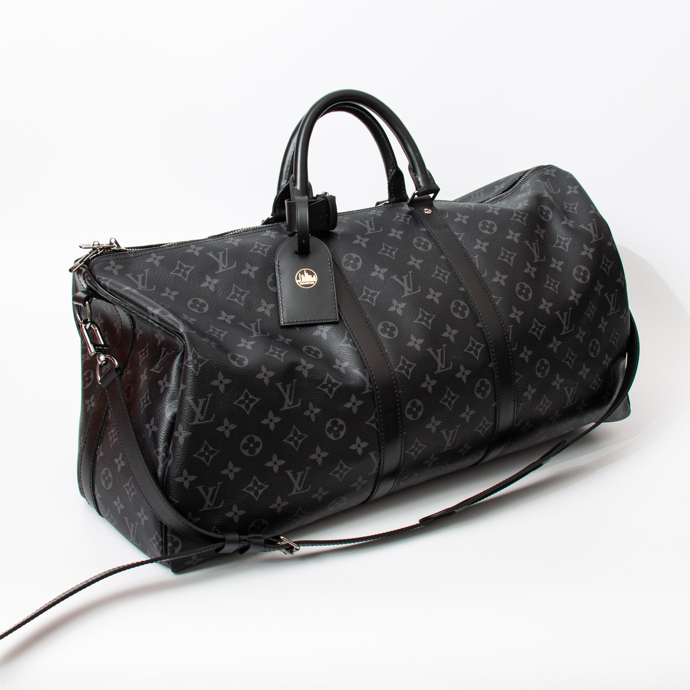 Louis Vuitton Keepall 55 Bandoulière Monogram Eclipse Canvas Grau – Bild 3