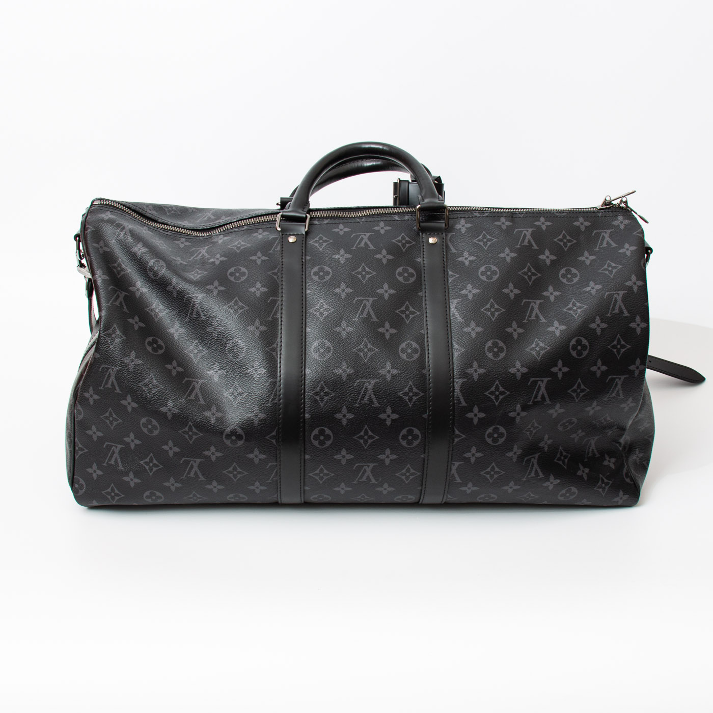 Louis Vuitton Keepall 55 Bandoulière Monogram Eclipse Canvas Grau – Bild 4