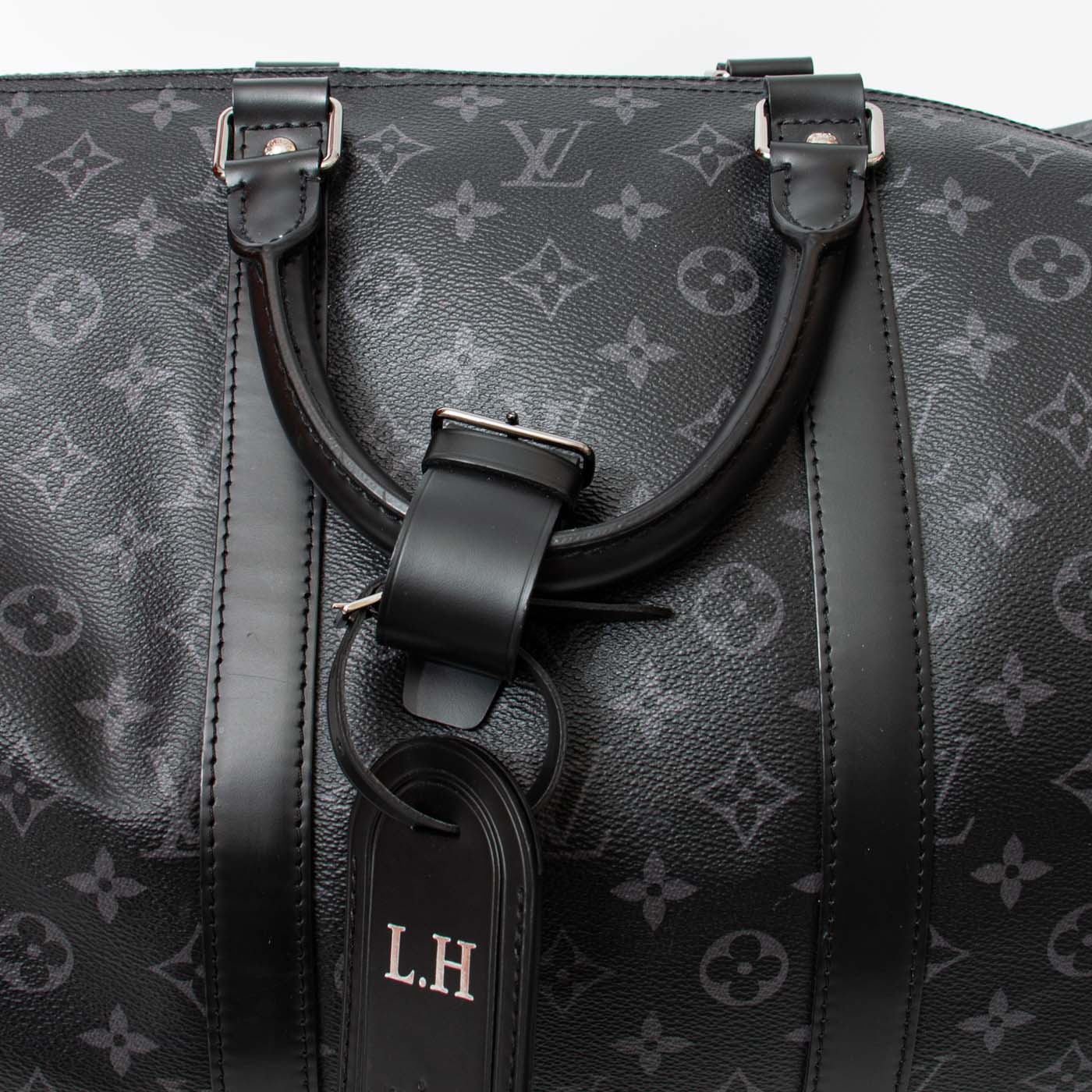 Louis Vuitton Keepall 55 Bandoulière Monogram Eclipse Canvas Grau – Bild 6