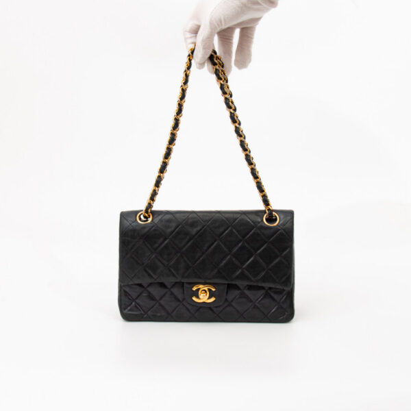 Chanel Tasche Timeless Double Flap Schwarz Mit Goldener Hardware