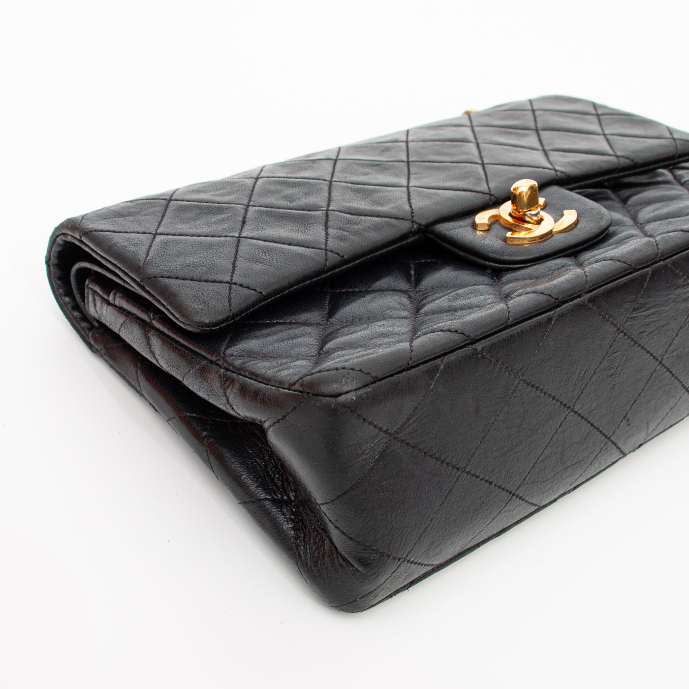 Chanel Tasche Timeless Double Flap Schwarz Mit Goldener Hardware – Bild 11