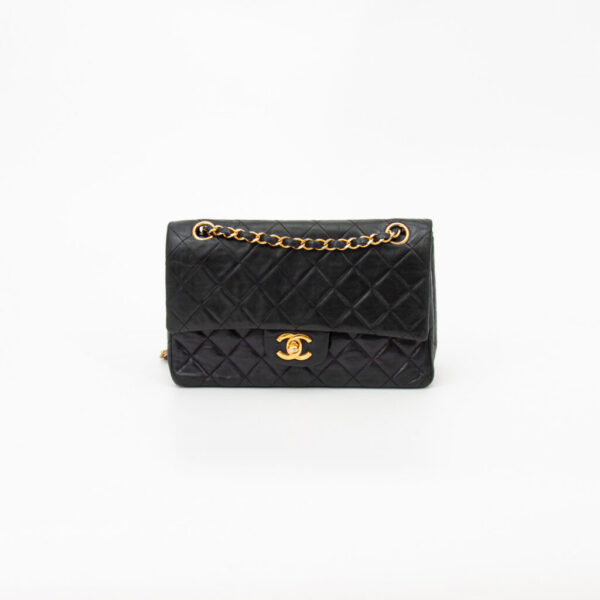 Chanel Tasche Timeless Double Flap Schwarz Mit Goldener Hardware