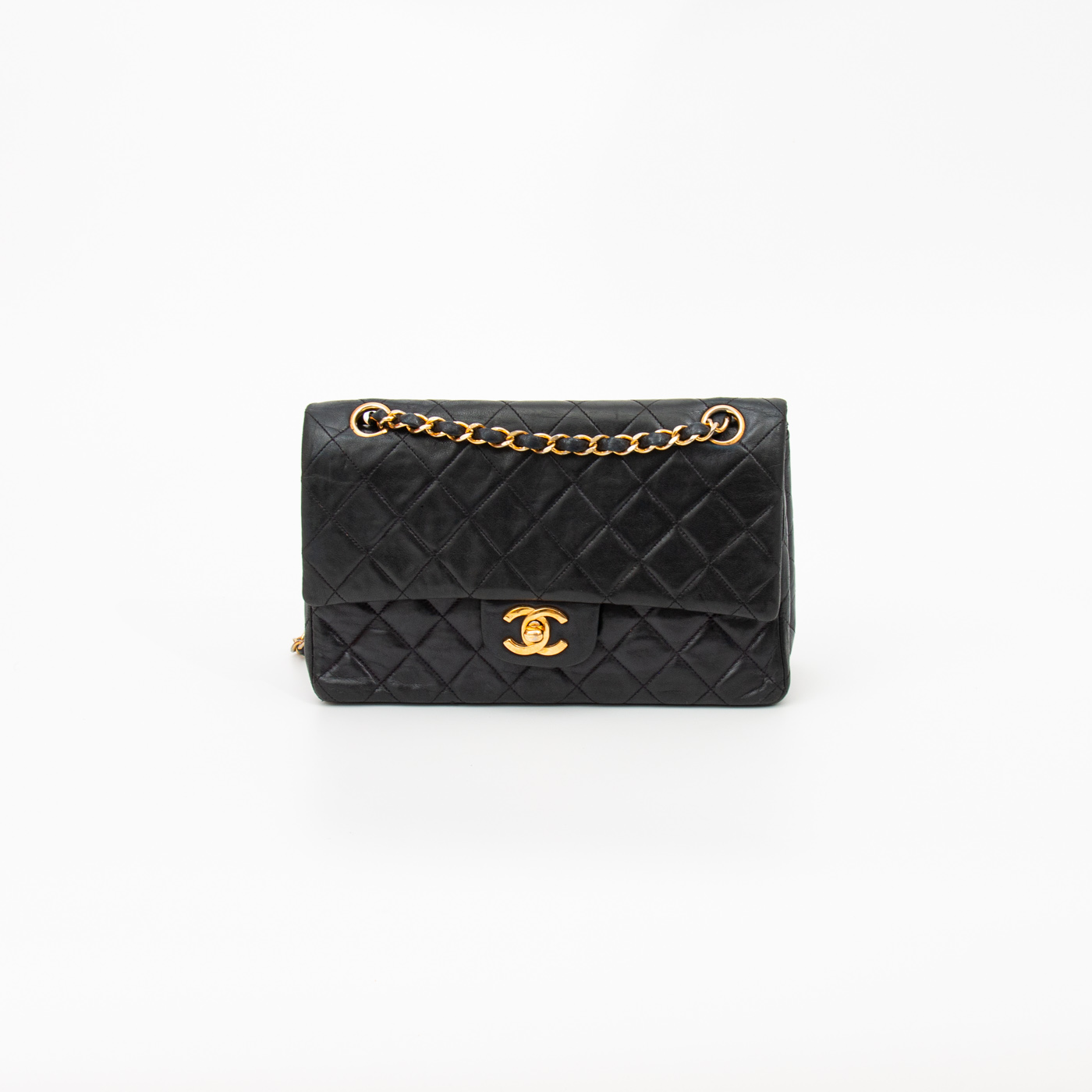Chanel Tasche Timeless Double Flap Schwarz Mit Goldener Hardware – Bild 2