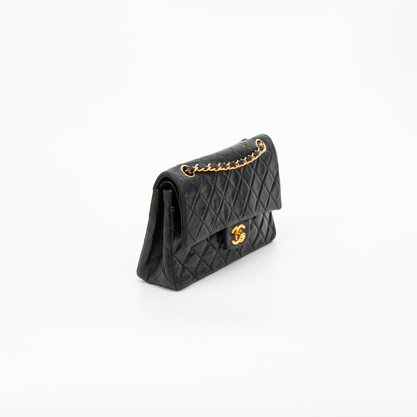 Chanel Tasche Timeless Double Flap Schwarz Mit Goldener Hardware – Bild 3