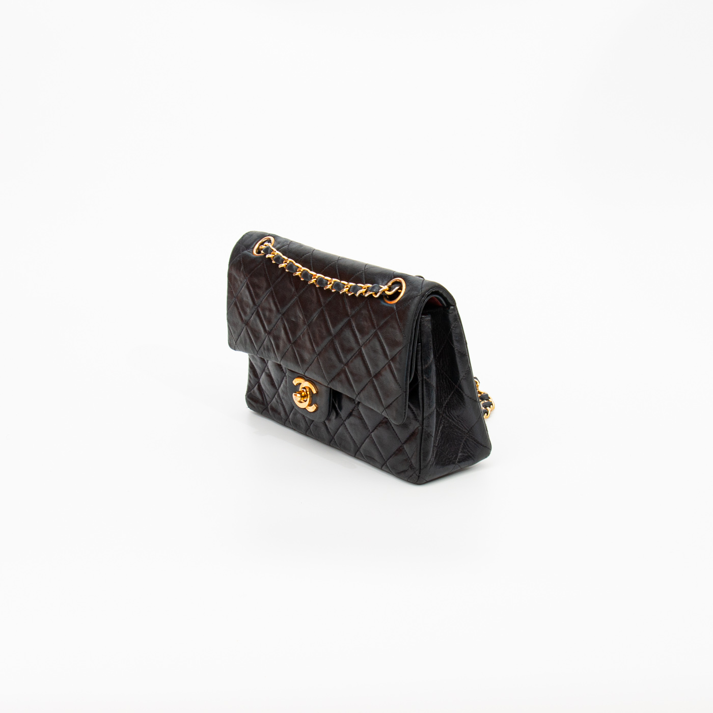 Chanel Tasche Timeless Double Flap Schwarz Mit Goldener Hardware – Bild 4