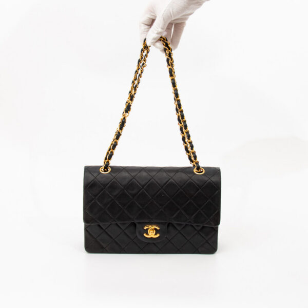 Chanel Tasche Timeless Double Flap Medium Tasche Schwarz 1986–1988 0948586