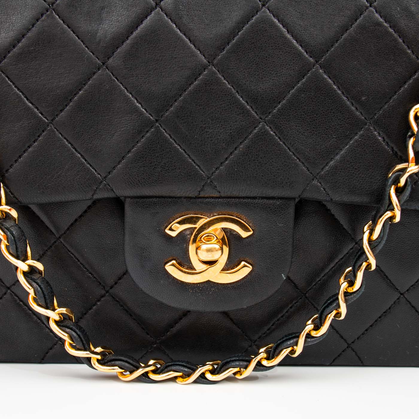 Chanel Tasche Timeless Double Flap Medium Tasche Schwarz 1986–1988 0948586 – Bild 7