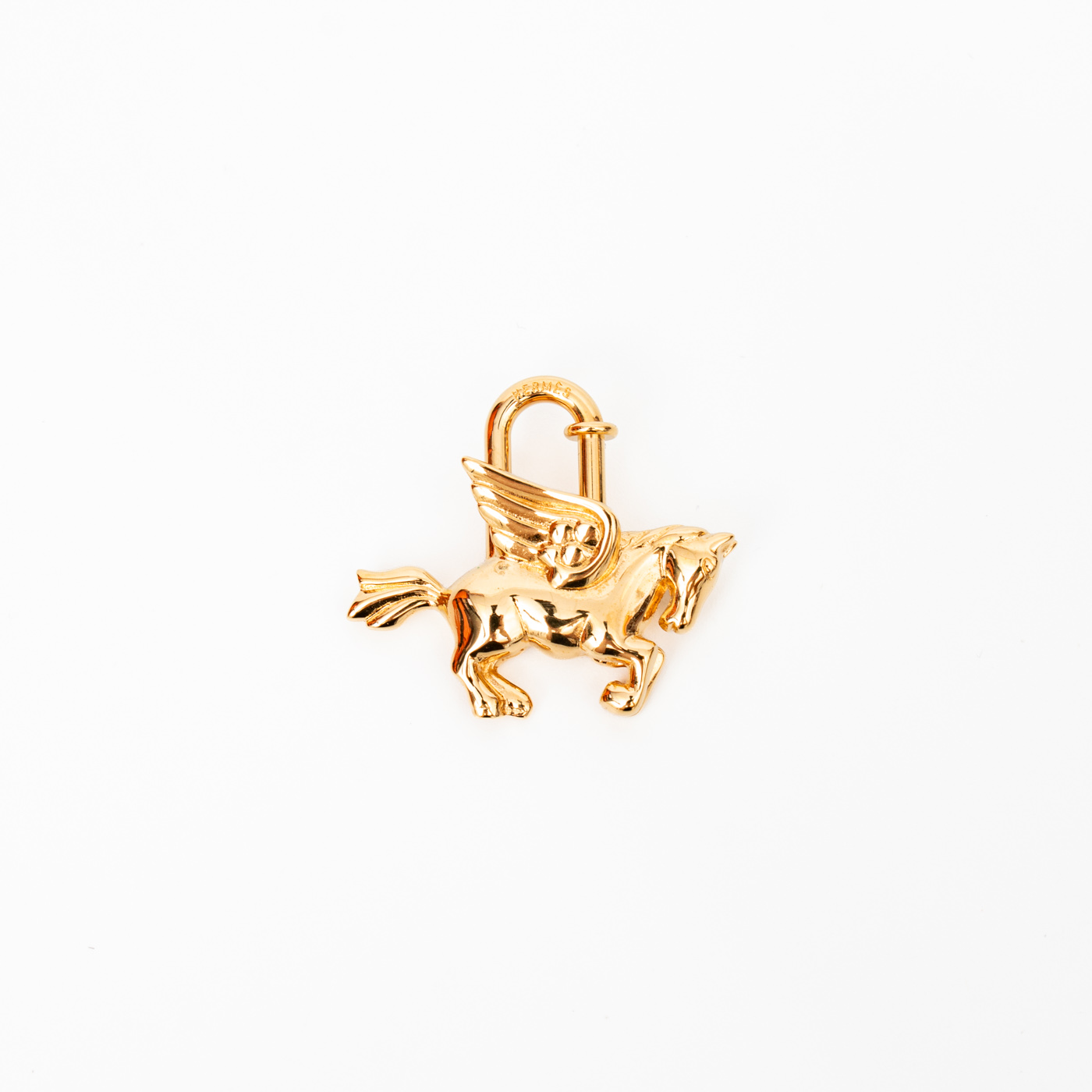 Breloque Hermès Cadena Lock Pégase en plaqué or – Image 2