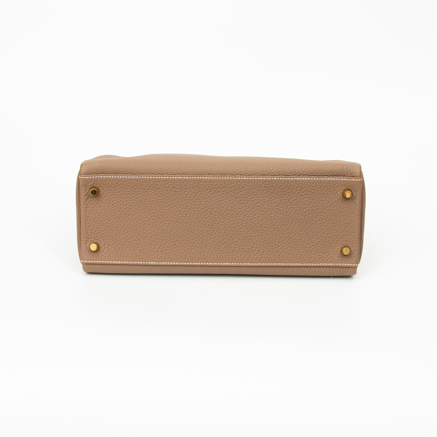 Hermès Kelly 32 Retourné Togo Leder Etoupe Goldene Hardware – Bild 2