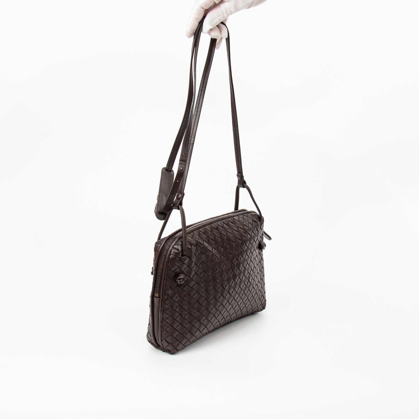 Bottega Veneta Handtasche Intrecciato Nodini Leder Braun 245354 – Bild 2