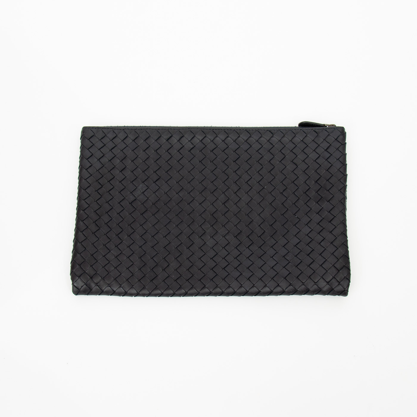 Bottega Veneta Intrecciato Clutch in Leder Schwarz – Bild 2
