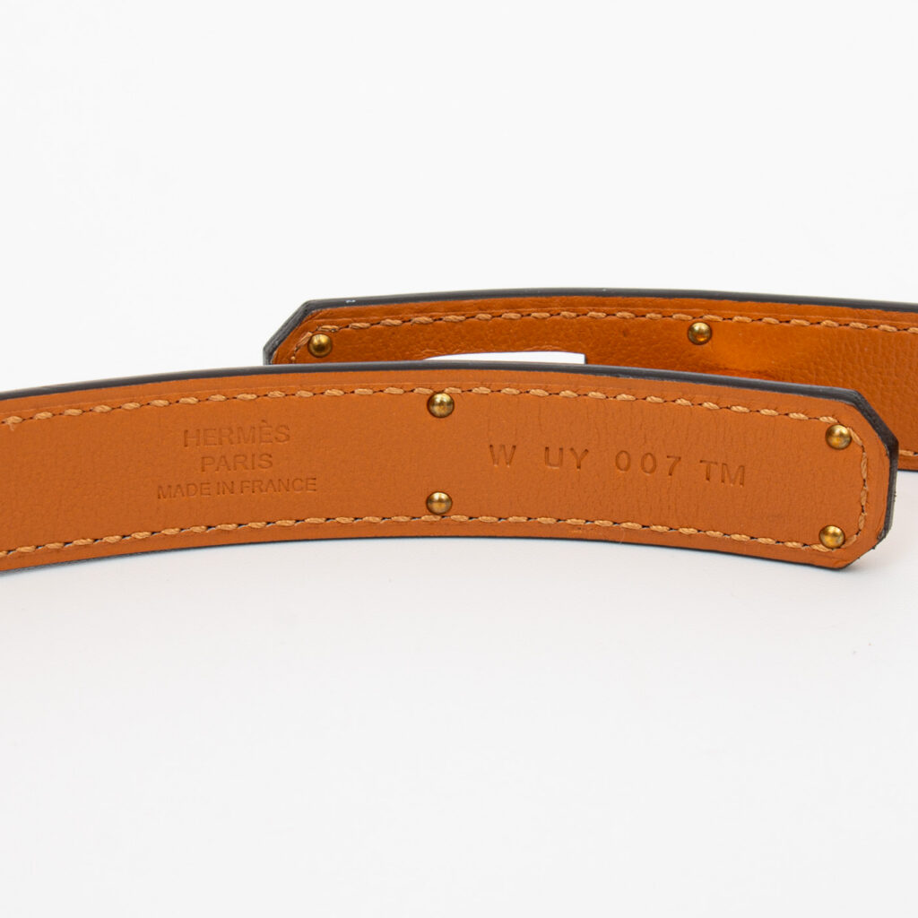 Cinturón Hermès Kelly de piel color Etoupe