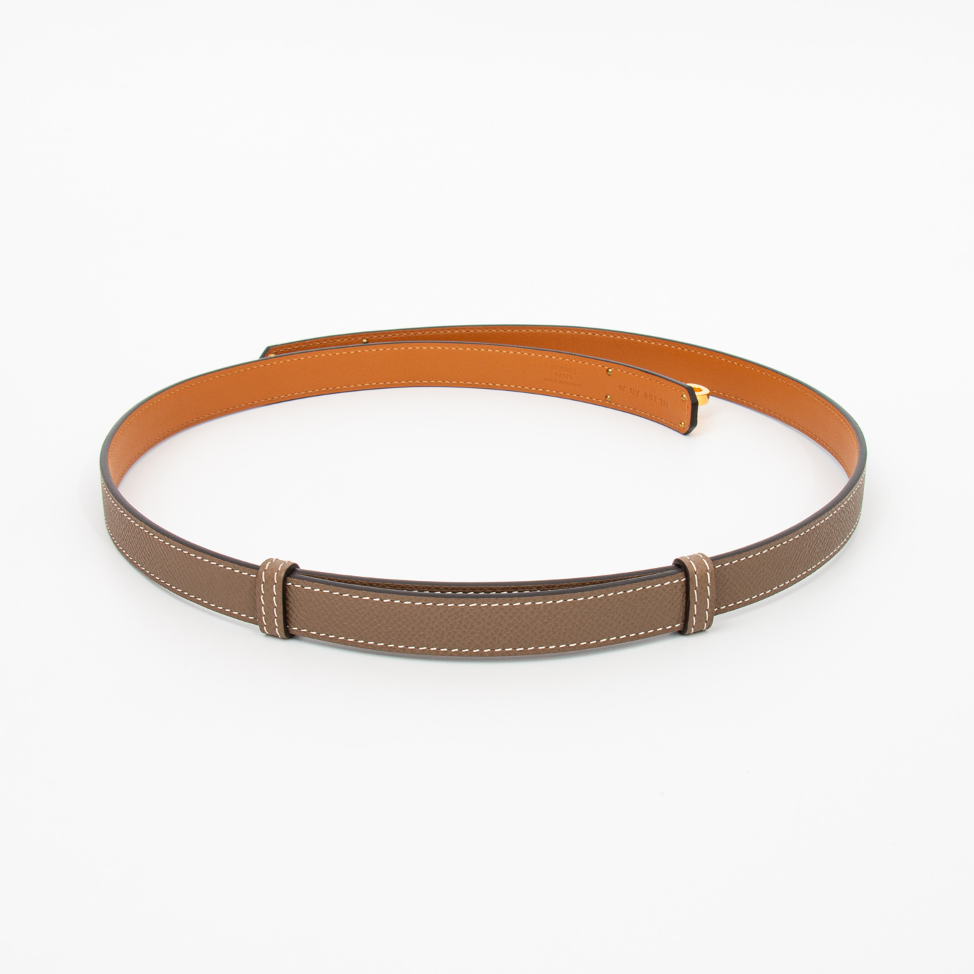 Cinturón Hermès Kelly de piel color Etoupe – Imagen 5
